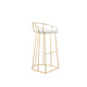 Cato 31 Inch Barstool Chair, White Faux Leather, Gold Open Steel Frame By Casagear Home