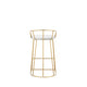 Cato 27 Inch Counter Stool Chair White Faux Leather Gold Steel Frame By Casagear Home BM316952
