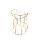 Cato 27 Inch Counter Stool Chair White Faux Leather Gold Steel Frame By Casagear Home BM316952
