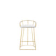 Cato 27 Inch Counter Stool Chair White Faux Leather Gold Steel Frame By Casagear Home BM316952