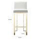 Boly 30 Inch Barstool Chair Cushioned White Faux Leather Gold Cantilever By Casagear Home BM316957