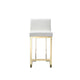 Boly 26’’ Counter Stool White Faux Leather Gold Cantilever by Casagear Home BM316958