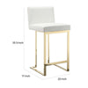 Boly 26’’ Counter Stool White Faux Leather Gold Cantilever by Casagear Home BM316958