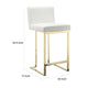 Boly 26’’ Counter Stool White Faux Leather Gold Cantilever by Casagear Home BM316958