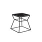 Lio 18 Inch Side End Table Square Marble Top Open Hourglass Frame Black By Casagear Home BM316964