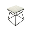 Lio 18 Inch Side End Table White Marble Top Open Hourglass Frame Black By Casagear Home BM316965