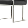 Boly 22 Inch Dining Armchair, Chrome Cantilever Steel, Black Faux Leather By Casagear Home
