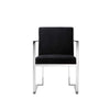 Boly 22 Inch Dining Armchair, Chrome Cantilever Steel Base, Black Velvet By Casagear Home
