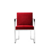 Boly 22 Inch Dining Armchair, Plush Red Velvet, Chrome Cantilever Steel By Casagear Home