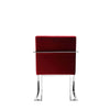 Boly 22 Inch Dining Armchair, Plush Red Velvet, Chrome Cantilever Steel By Casagear Home