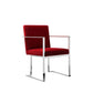 Boly 22 Inch Dining Armchair, Plush Red Velvet, Chrome Cantilever Steel By Casagear Home