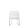 Boly 22 Inch Dining Armchair, Chrome Cantilever Steel, White Faux Leather By Casagear Home