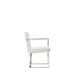 Boly 22 Inch Dining Armchair Chrome Cantilever Steel White Faux Leather By Casagear Home BM316973