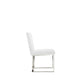 Boly 19 Inch Side Dining Chair Set of 2, Chrome Cantilever Steel Base White By Casagear Home