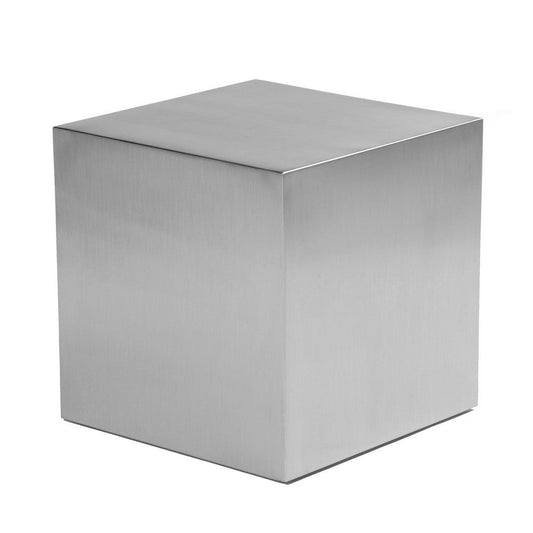 Brioni 20 Inch Tall Side End Table, Square Top, Brushed Silver Metal Frame By Casagear Home
