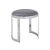 Niyo 19 Inch Accent Stool Cushioned Gray Velvet Seat Silver Metal Frame By Casagear Home BM316994