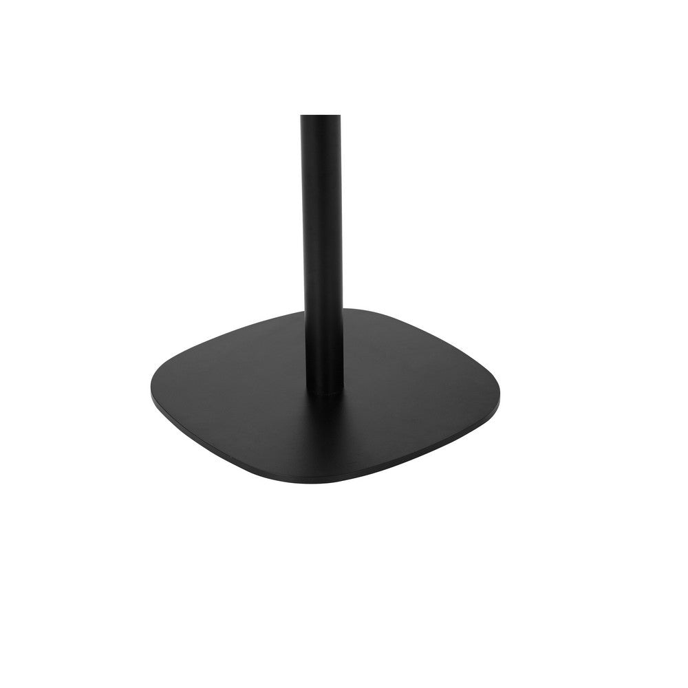 Liki 28 Inch Bistro Dining Table Round Top and Base Modern Black Metal By Casagear Home BM316996