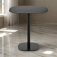 Liki 28 Inch Bistro Dining Table Round Top and Base Modern Black Metal By Casagear Home BM316996