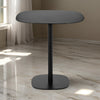 Liki 28 Inch Bistro Dining Table, Round Top and Base, Modern Black Metal By Casagear Home