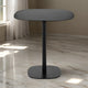 Liki 28 Inch Bistro Dining Table, Round Top and Base, Modern Black Metal By Casagear Home