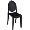 Temmy 20 Inch Set of 4 Dining Chairs, Round Back, Modern Black Acrylic By Casagear Home