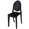 Temmy 20 Inch Set of 4 Dining Chairs Round Back Modern Black Acrylic By Casagear Home BM316998