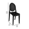 Temmy 20 Inch Set of 4 Dining Chairs, Round Back, Modern Black Acrylic By Casagear Home