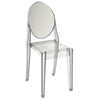 Temmy 20 Inch Set of 4 Dining Chairs, Round Back, Modern Clear Acrylic  By Casagear Home