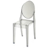 Temmy 20 Inch Set of 4 Dining Chairs, Round Back, Modern Clear Acrylic  By Casagear Home