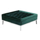 Vien 37 Inch Ottoman Nailhead Trim Square Green Velvet Tufted Chrome By Casagear Home BM317005