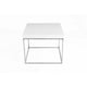 Zen 24 Inch Side End Table Square White Lacquer Top Chrome Steel Frame By Casagear Home BM317010