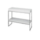Zen 39 Inch Console Table 2 Tier Rectangular White Lacquer Chrome Steel By Casagear Home BM317014