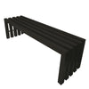 Namo 58 Inch Accent Bench, Modern Slatted Design, Rectangular, Black Steel By Casagear Home