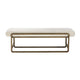 Loer 54 Inch Modern Accent Bench Ivory Boucle Upholstery Sled Brass Legs By Casagear Home BM317022