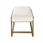 Loer 54 Inch Modern Accent Bench, Ivory Boucle Upholstery, Sled Brass Legs By Casagear Home