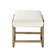 Loer 18 Inch Modern Accent Stool Ivory Boucle Upholstery Sled Brass Legs By Casagear Home BM317023