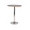 42 Inch High Bar Table Walnut Brown Round Top Modern Metal Pedestal Base By Casagear Home BM317024