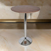 42 Inch High Bar Table Walnut Brown Round Top Modern Metal Pedestal Base By Casagear Home BM317024