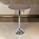 42 Inch High Bar Table Walnut Brown Round Top Modern Metal Pedestal Base By Casagear Home BM317024