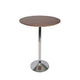42 Inch High Bar Table, Walnut Brown Round Top, Modern Metal Pedestal Base By Casagear Home