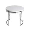 Dami 22 Inch Side End Table White Lacquer Round Top Open Metal Frame By Casagear Home BM317027