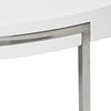 Dami 22 Inch Side End Table White Lacquer Round Top Open Metal Frame By Casagear Home BM317027