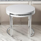 Dami 22 Inch Side End Table White Lacquer Round Top Open Metal Frame By Casagear Home BM317027