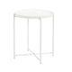 Ely 21 Inch Side End Table White Round Tray Top Modern Open Metal Frame By Casagear Home BM317032