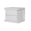 Gyn 22 Inch Nightstand, 2 Drawers, Modern Style Plinth Base, White Finish By Casagear Home