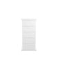 Gyn 47 Inch Tall Dresser Chest, 5 Drawers, Modern Plinth Base, White By Casagear Home