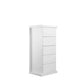 Gyn 47 Inch Tall Dresser Chest, 5 Drawers, Modern Plinth Base, White By Casagear Home