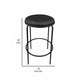 Neni 30 Inch Barstool Set of 2 Round Cushioned Seat Black Faux Leather By Casagear Home BM317038