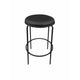 Neni 30 Inch Barstool Set of 2 Round Cushioned Seat Black Faux Leather By Casagear Home BM317038