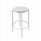 Neni 30 Inch Barstool Set of 2, Round Cushioned Seat, White Faux Leather By Casagear Home